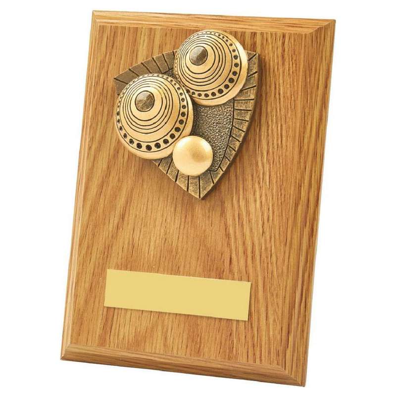 Light Oak Lawn Bowls Wood Plaque Award 150mm – Light Oak