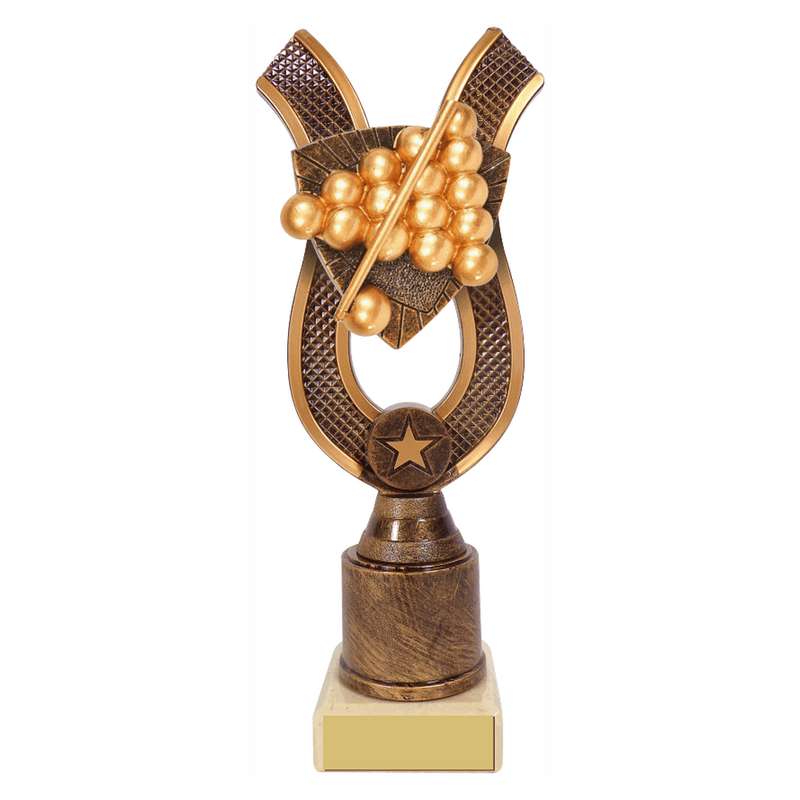 Antique Gold Ribbon Award with Resin Snooker/Pool Trim 180mm – Ant Gold