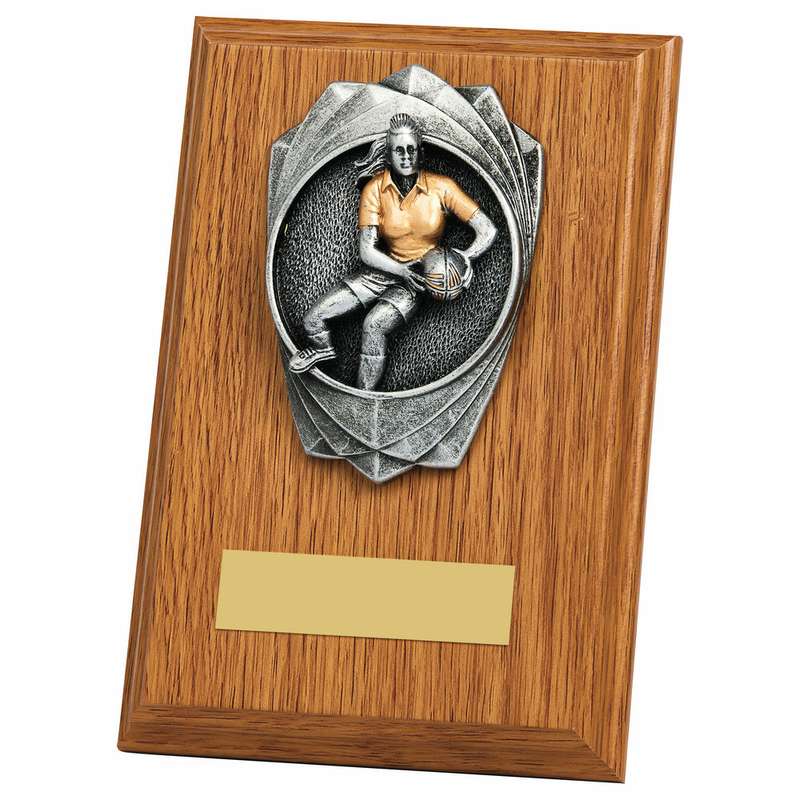 “Rose” Light Oak Rugby Plaque(Female) 150mm – Light Oak