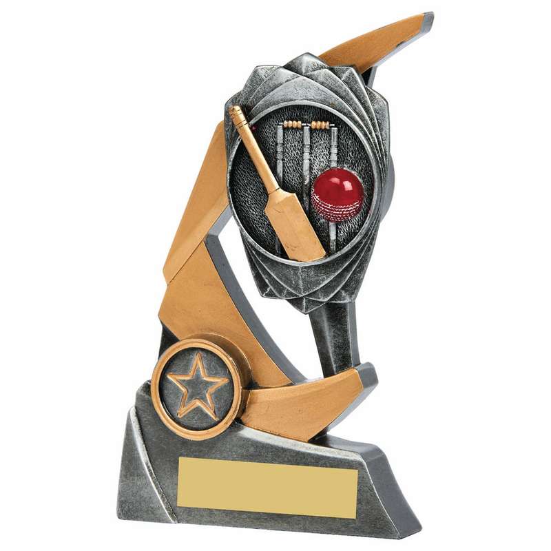 Resin Claw Award – Cricket Bat & Stumps 170mm – Ant Silver