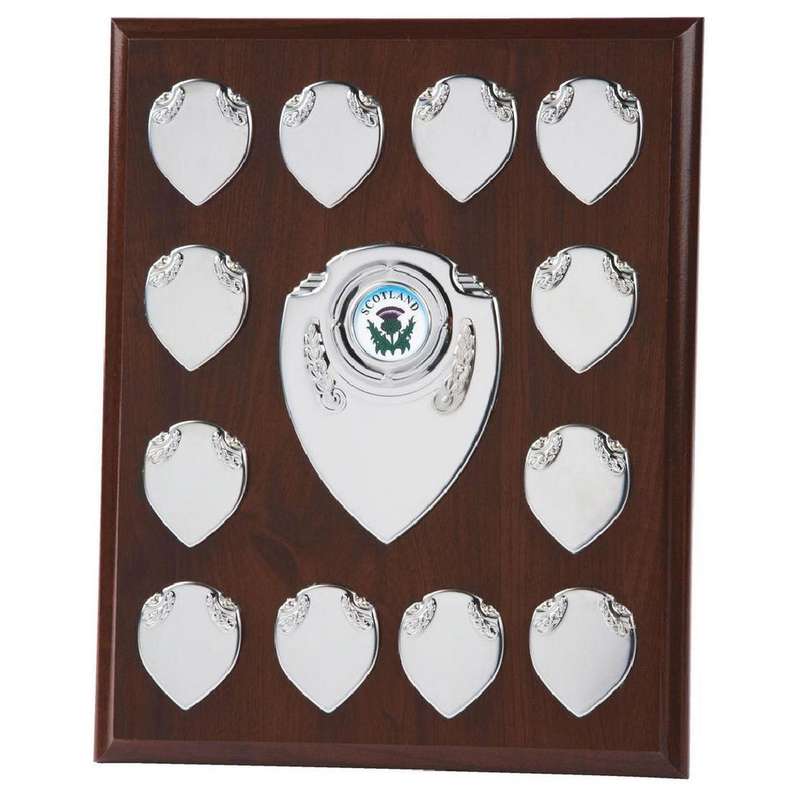Rectangular Annual Presentation Shield 255mm – Dark Wood