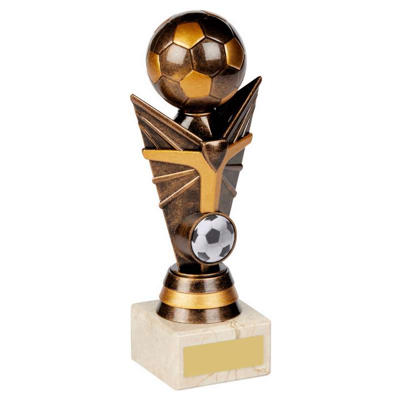 Antique Gold Football Tower on Marble Trophy 230mm – Ant Gold