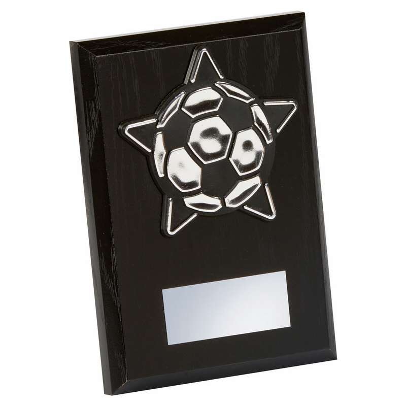 Silver/Black Football Trim, Black Wood Award 130mm – Black