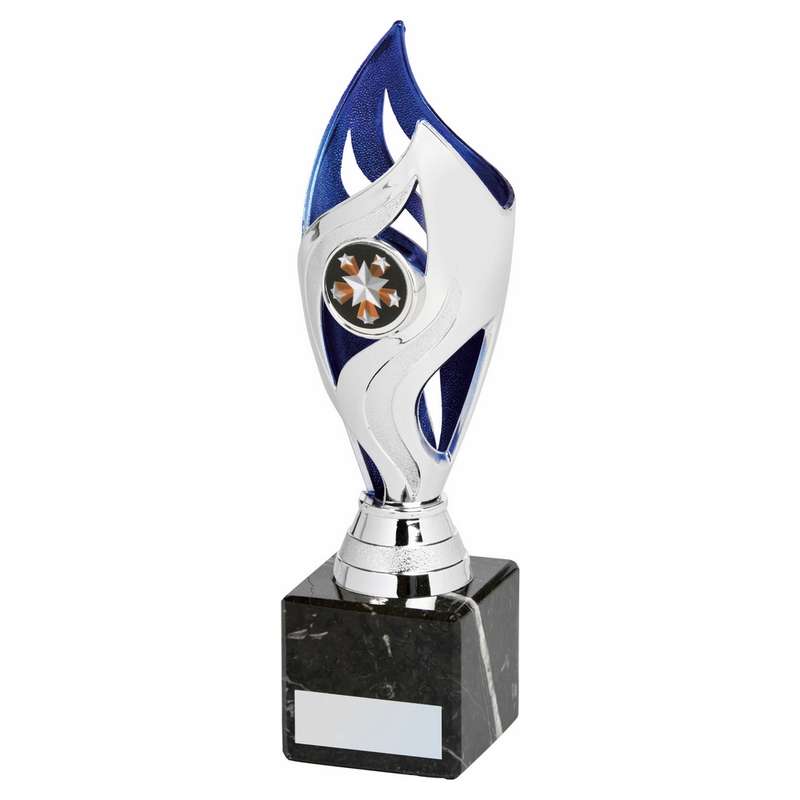 Silver Blue Tulip Sculpture Award 210mm – Silver/Blue