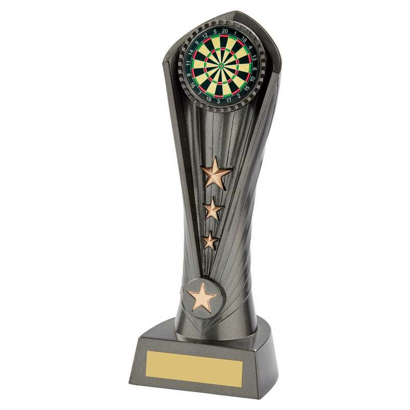 Gun Metal Silver “Cobra” Dartboard Award 230mm – Ant Silver