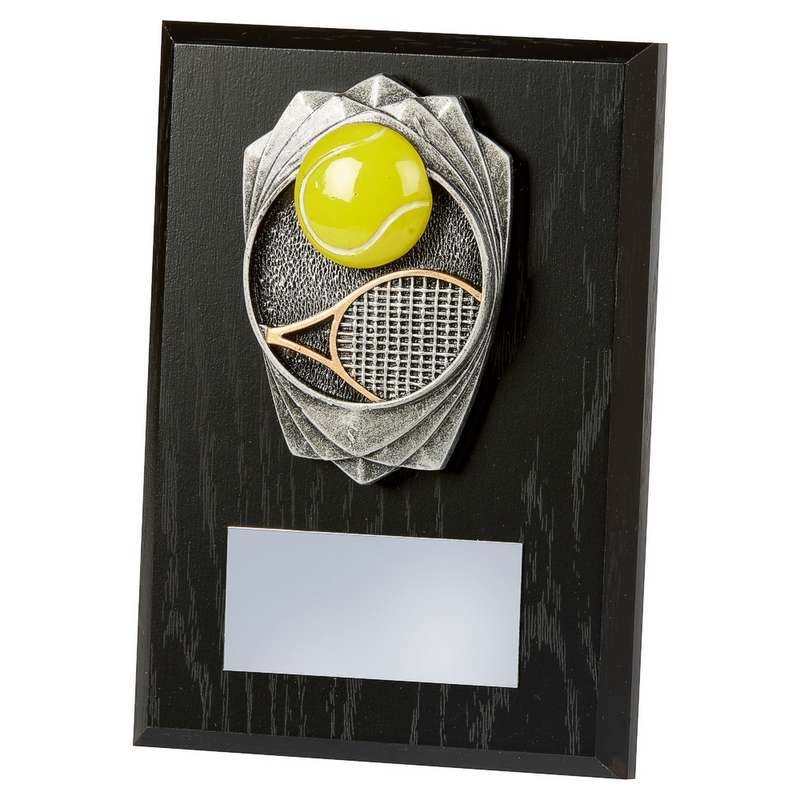 Antique Silver Tennis, Black Wood Award 150mm – Black