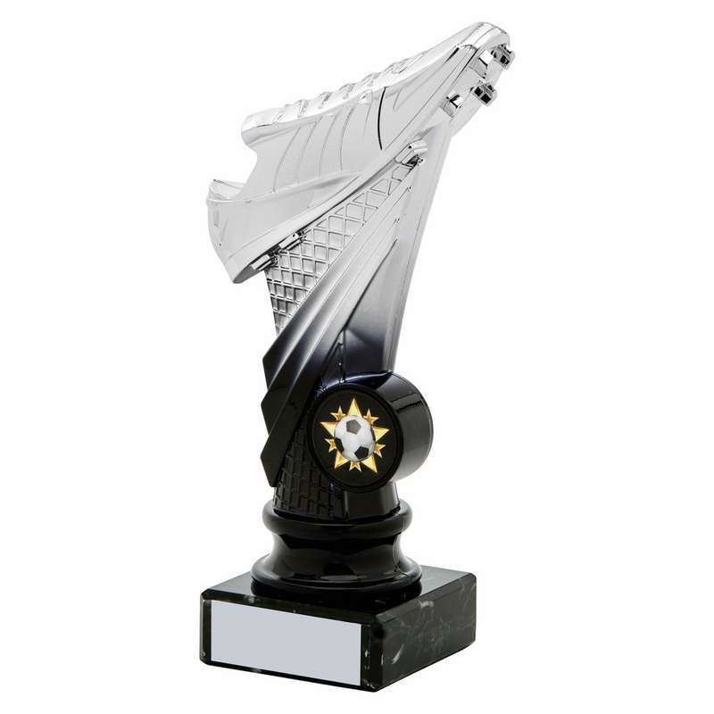 2 Tone Silver/Black Avastar Football Boot Trophy 175mm – Silver/Black