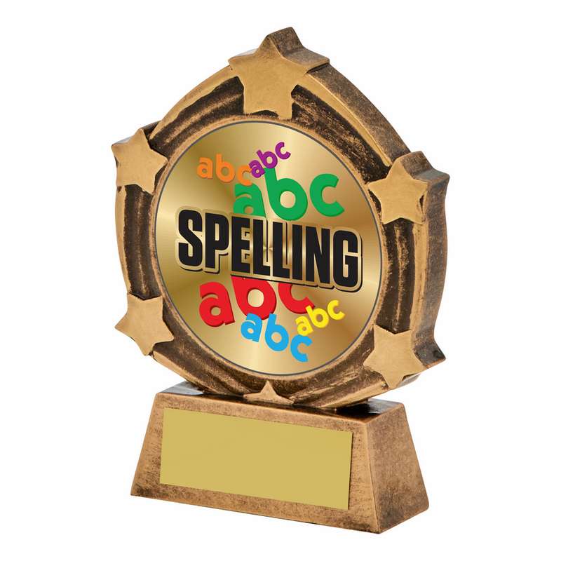 Resin “Spelling” Award 100mm – Ant Gold