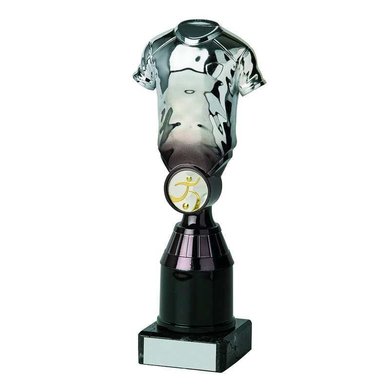 Silver/Black Football Shirt Trophy 205mm – Silver/Black