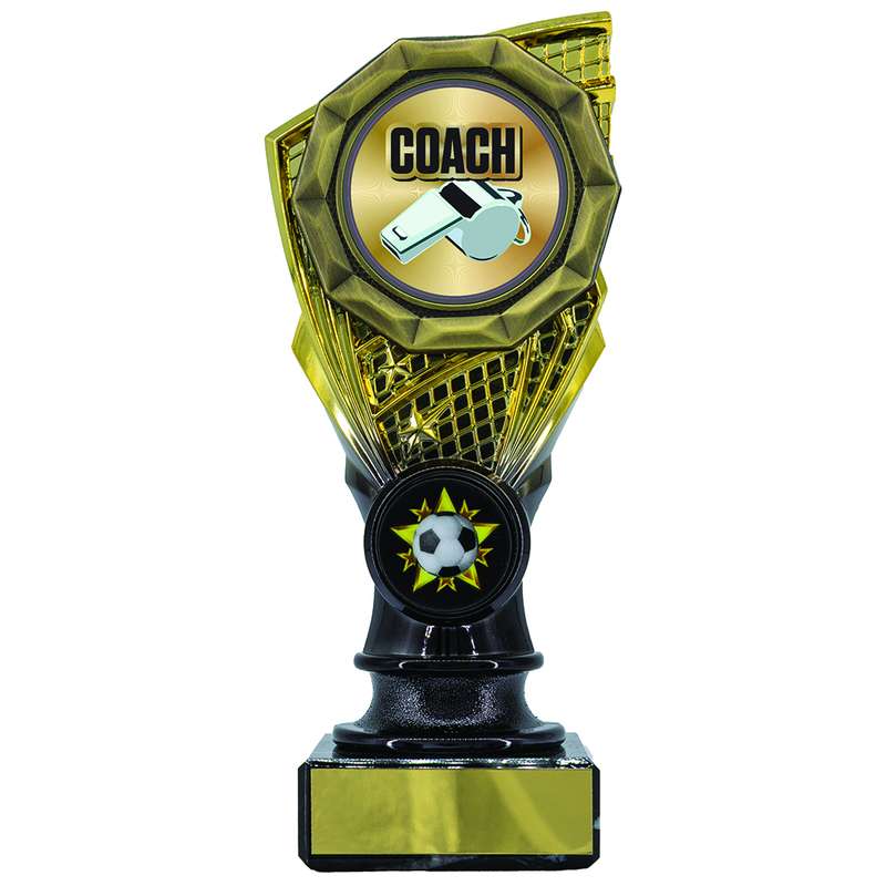 Shard Holder Trophy with Coach Trim 150mm – Gold/Black