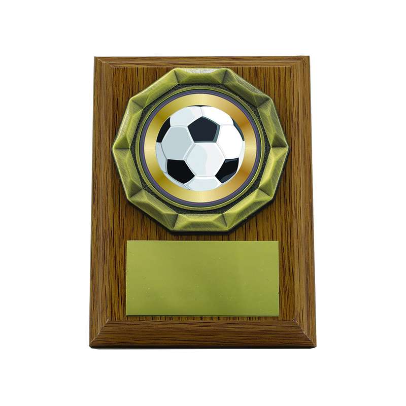 Light Oak Plaque with Football Trim 100mm – Light Oak