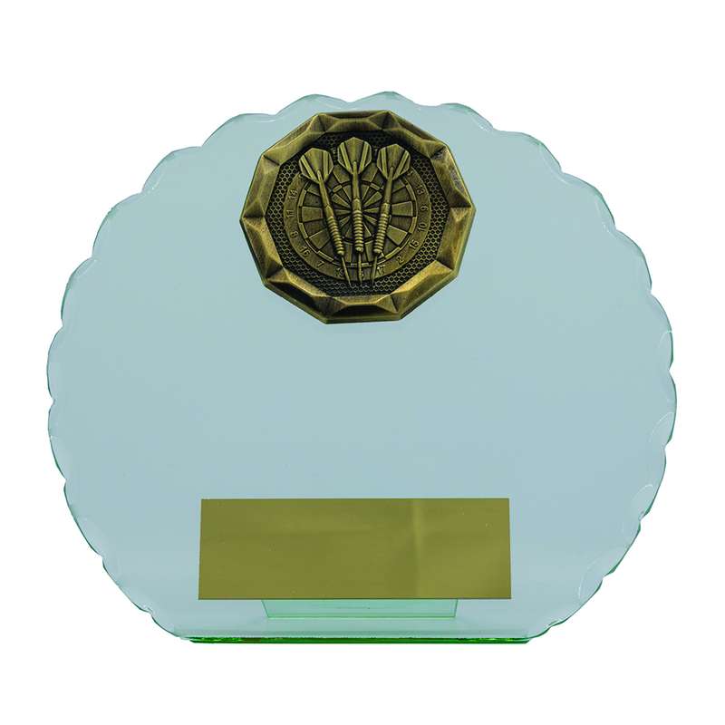Darts Jade Glass Circle Stand Award 145mm – Clear