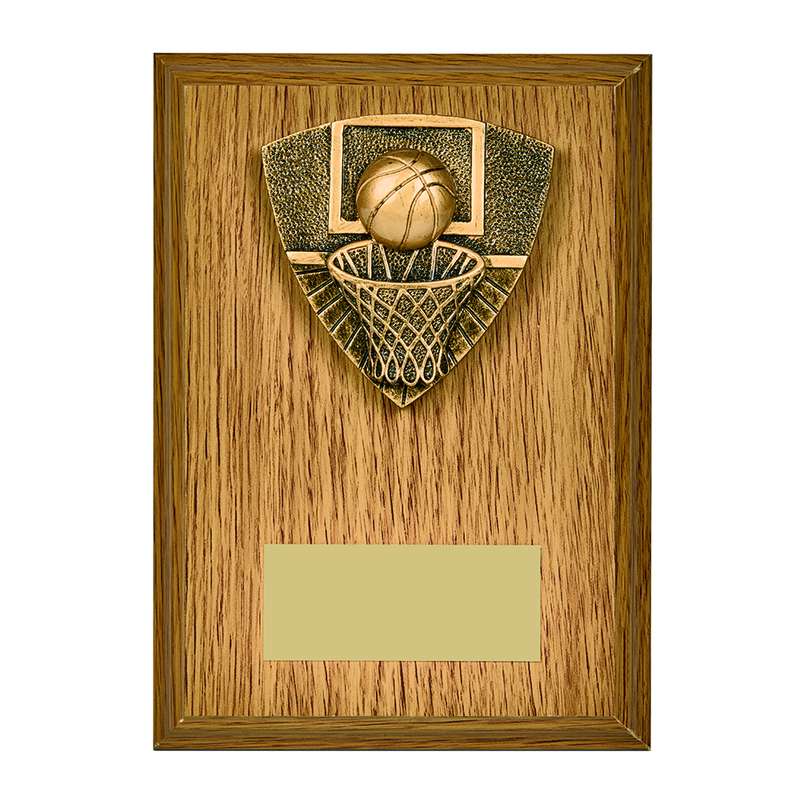 Basketball Light Oak Foil Plaque 150mm – Light Oak