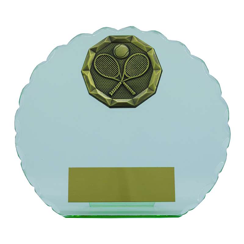 Tennis Jade Glass Circle Stand Award 145mm – Clear