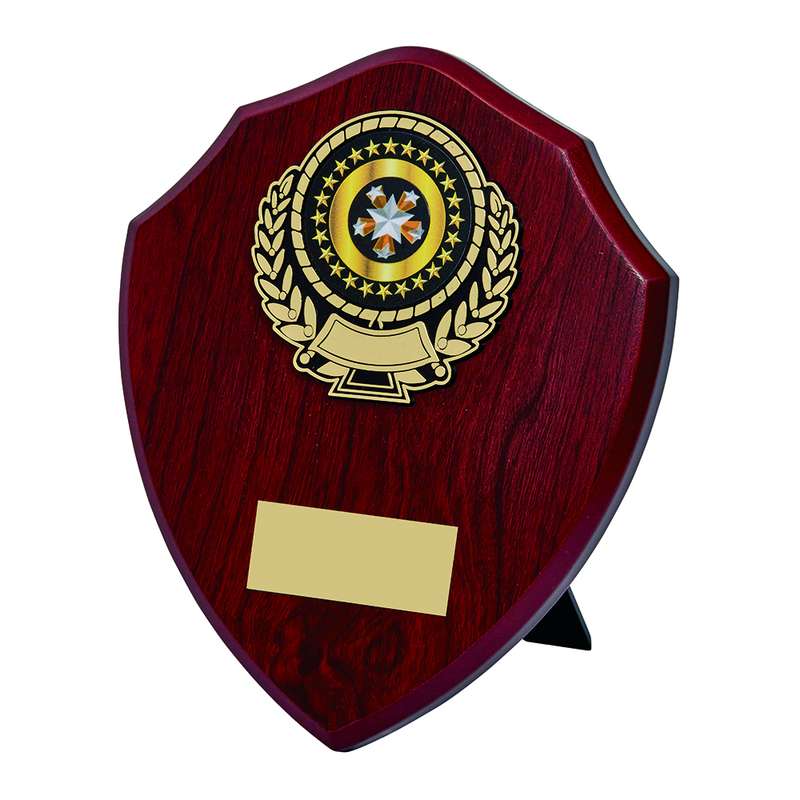 Wood Effect Shield 200mm – Dark Wood