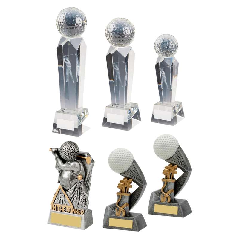 x 6 Assorted Golf Awards 130mm – Multicoloured