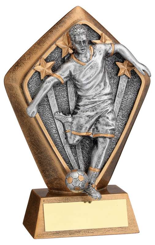 BRZ/GOLD DIAMOND HOLDER WITH MALE FOOTBALL DISC AND PLATE – 5.25in