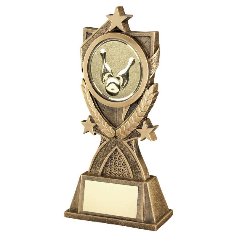 BRZ/GOLD 3 STAR WREATH SERIES WITH TEN PIN INSERT AND PLATE – 6.5in