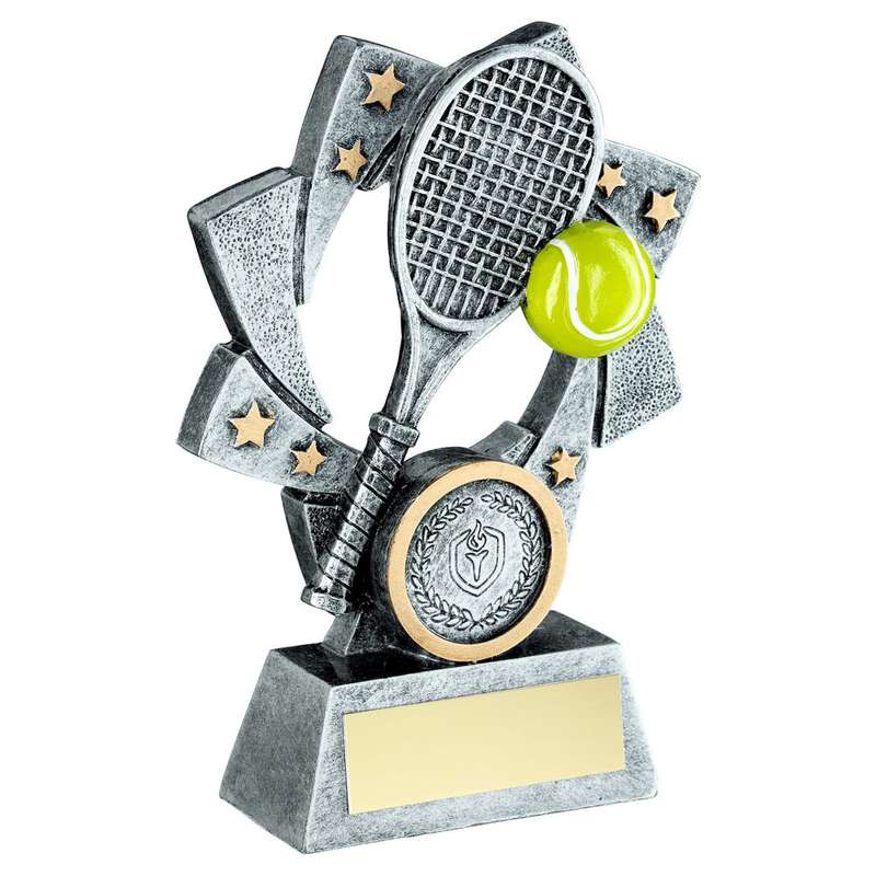 PEW/GOLD/YELLOW TENNIS STAR SPIRAL WITH PLATE (1in CENTRE) – 4.25in