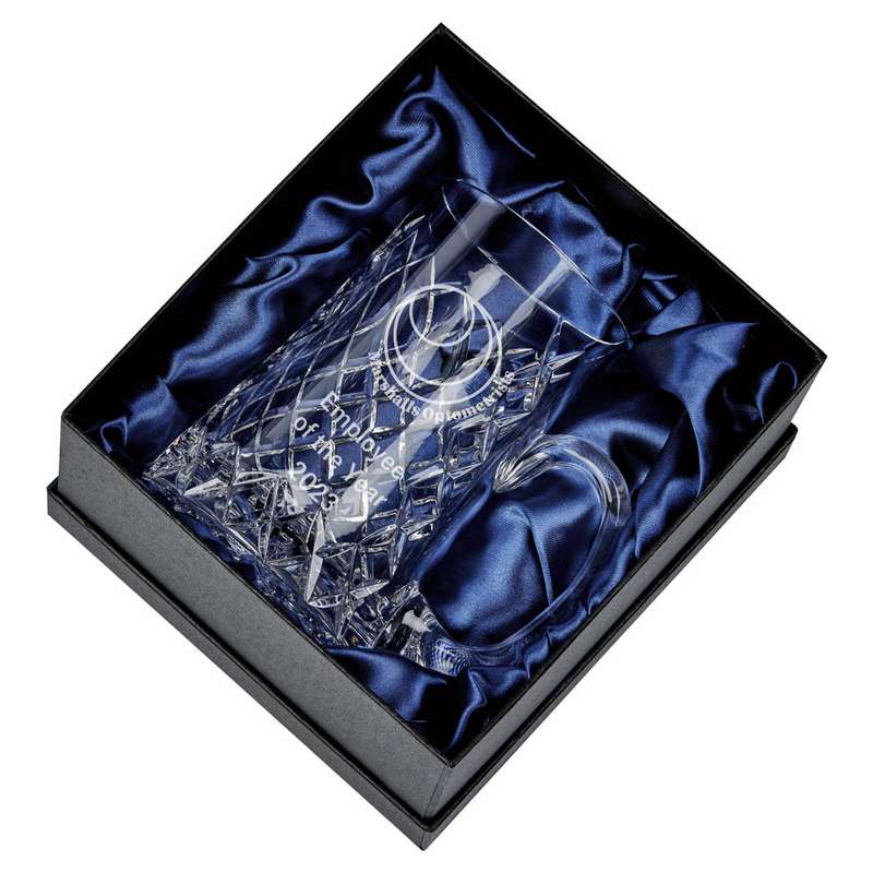 24% Lead Crystal 1 PT Tankard with Panel in Presentation Case 140mm – Clear