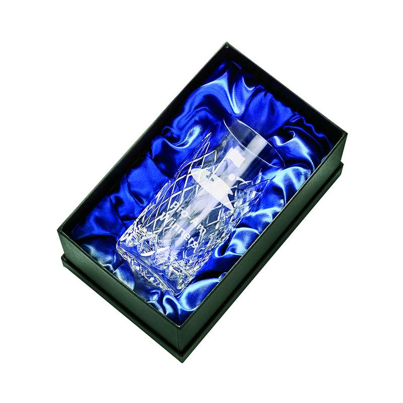 Highball Glass Award with Engravable Panel + Case 125mm – Clear