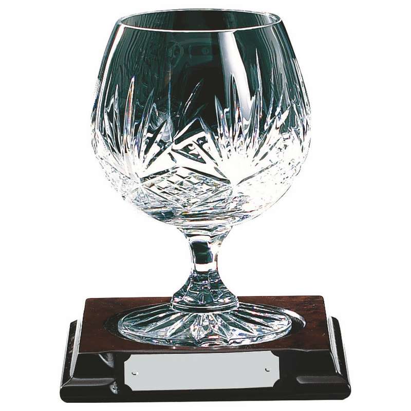 Crystal Brandy Balloon on Wood Stand 135mm – Clear