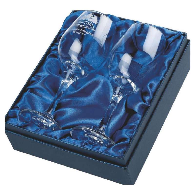 Two Wine Glasses (In Presentation Case) 200mm – Clear