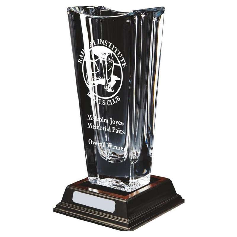 Bohemia Crystalite Vase with Panel (VASE ONLY) 250mm – Clear