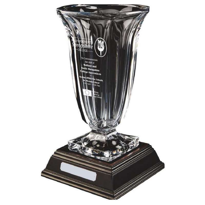 Bohemia Crystalite Vase with Panel (VASE ONLY) 330mm – Clear
