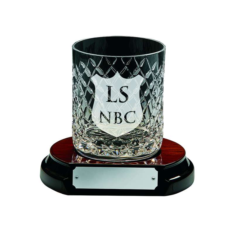 Whiskey Glass Award with Panel (GLASS ONLY) 100mm – Clear