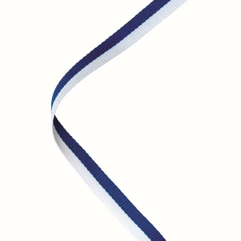 NARROW MEDAL RIBBON BLUE/WHITE – 30 x 0.4in