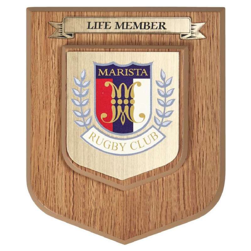 Lightwood Heraldic Shield – 1 Scroll 175mm – Light Oak