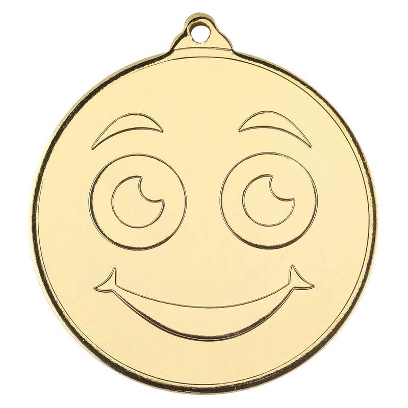 SMILEY FACE GOLD MEDAL – 2in