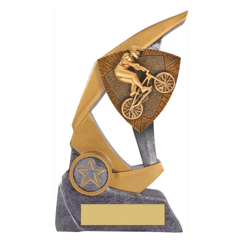 Antique Silver Resin Claw Trophy with BMX Trim 150mm – Ant Silver