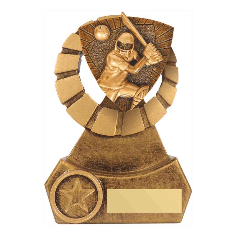 Antique Gold Resin Cricket Batsman Award 140mm – Ant Gold