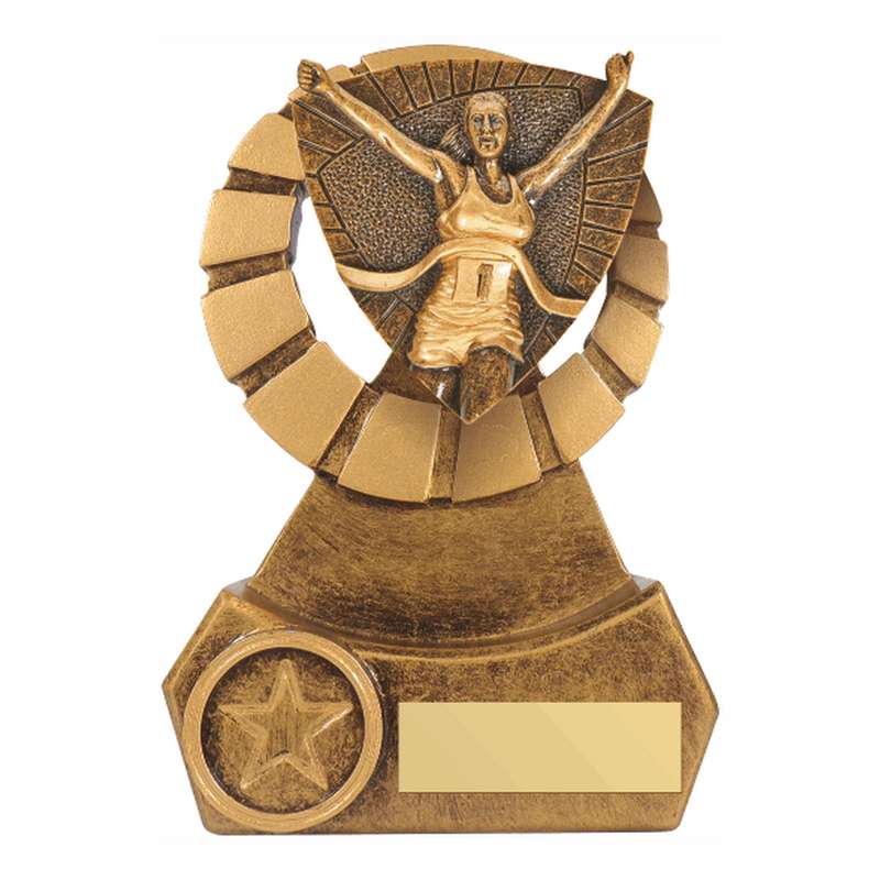 Antique Gold Resin Female Runner Award 140mm – Ant Gold
