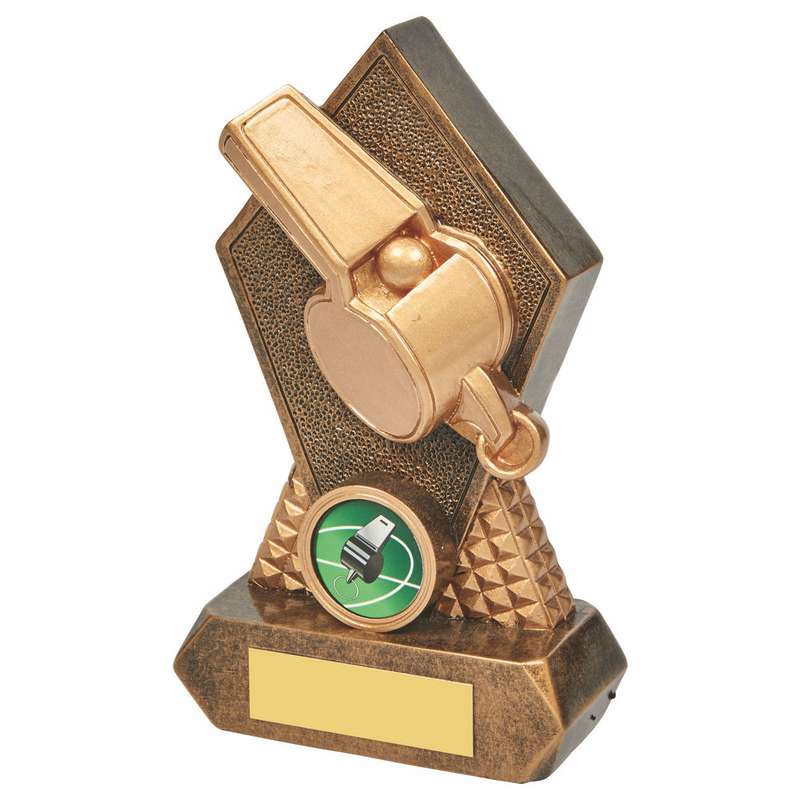 Antique Gold Referee Whistle Resin Trophy 150mm – Ant Gold