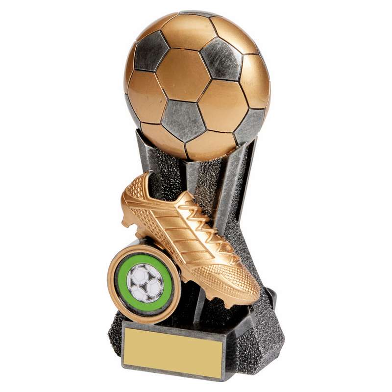 Gold/Silver Football Boot & Ball Trophy 130mm – Ant Silver
