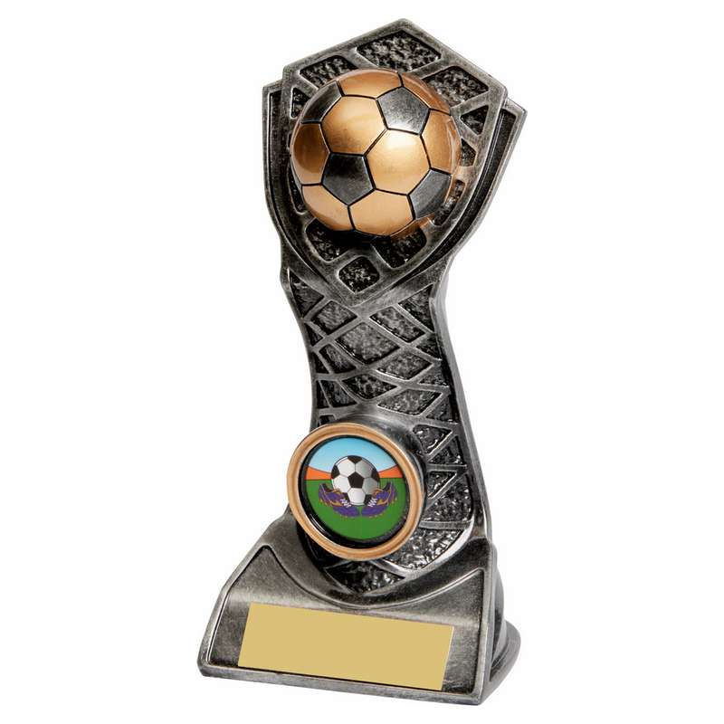 Silver/Gold Football Shield Tower 130mm – Ant Silver