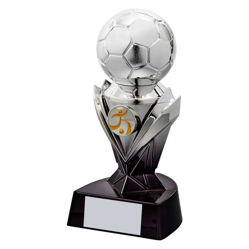 2 Tone Silver/Black Avastar Football Trophy 180mm – Silver/Black