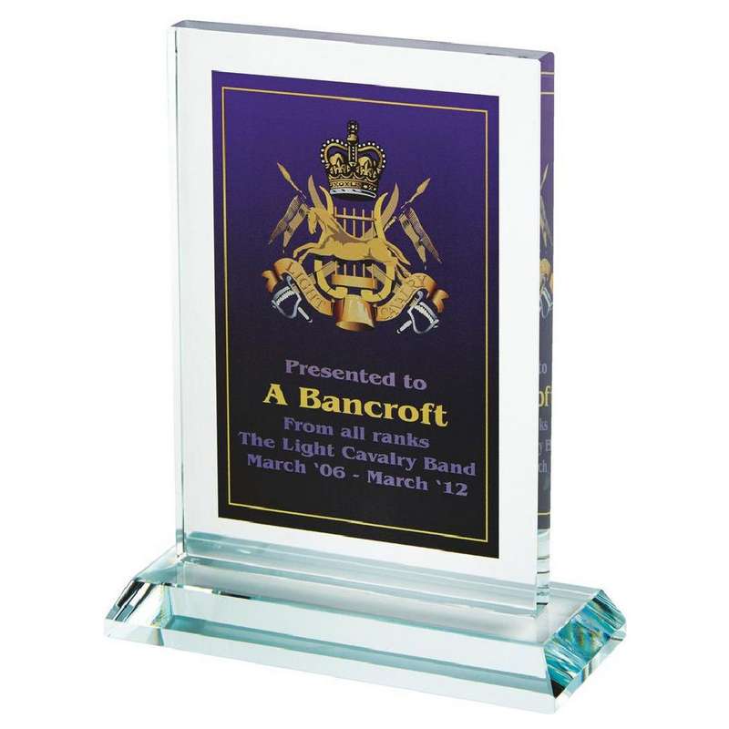 Clear Glass Rectangle Award for Colour Printing (In Presentation Case) 155mm – Clear