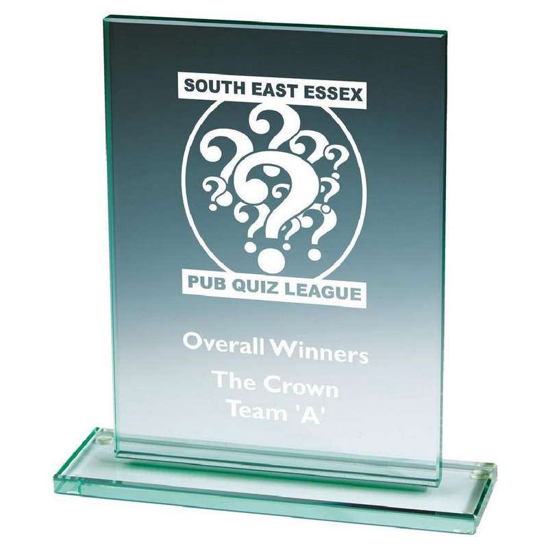 Jade Glass Rectangle Stand Award 165mm – Jade