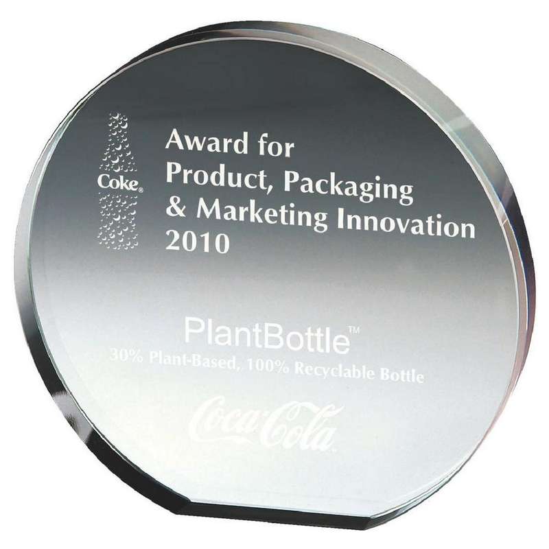 Free Standing Crystal Circle Corporate Award (In Presentation Case) 105mm – Clear