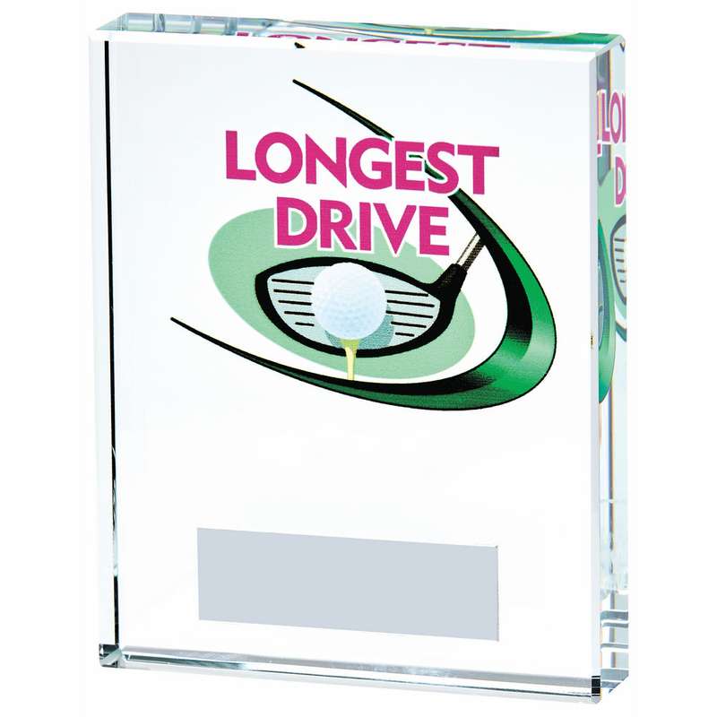 Clear/Colour Glass Golf Longest Drive Award 105mm – Clear