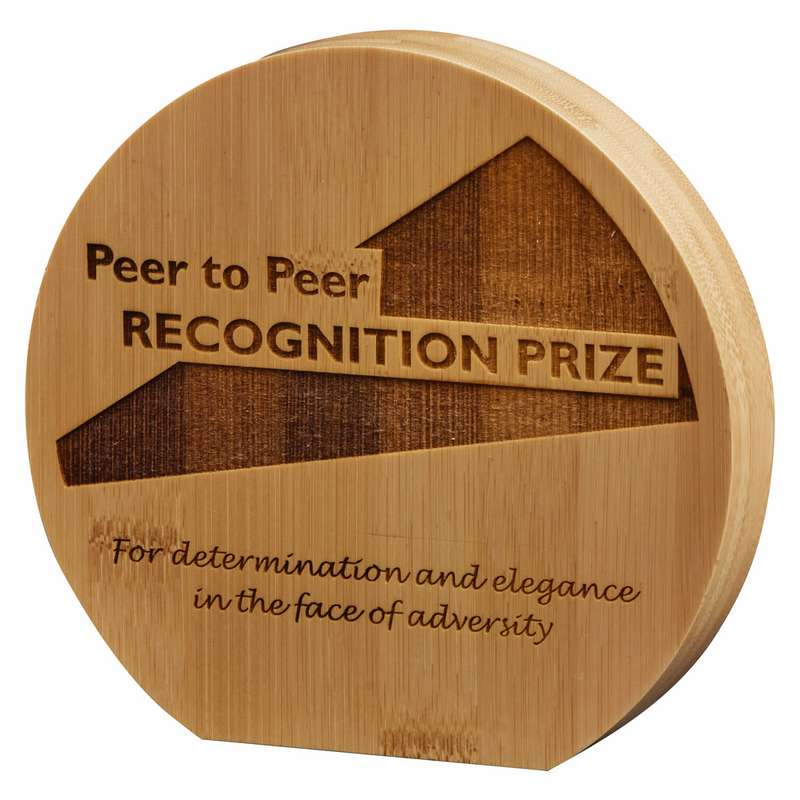 Circular Bamboo Plaque 120mm – Light Oak