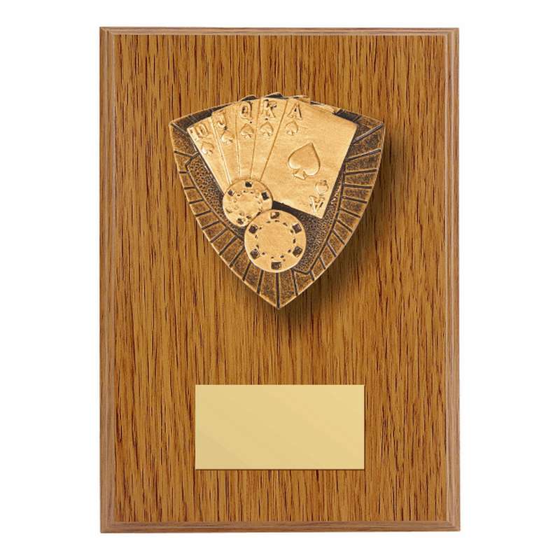 Wood Plaque with Resin Poker Trim 150mm – Light Oak