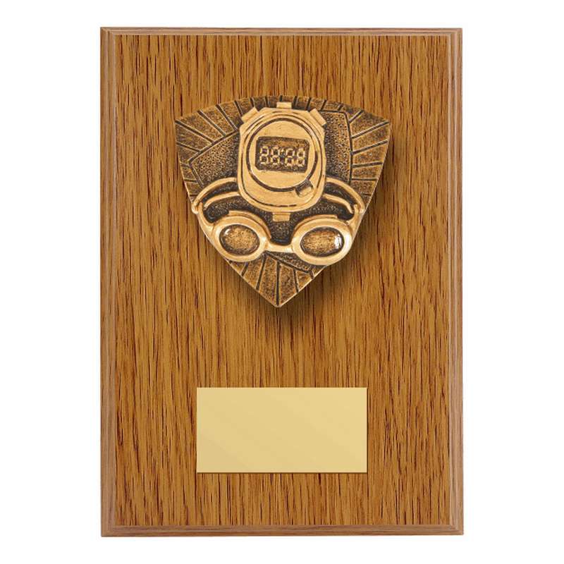 Wood Plaque with Resin Swimming Trim 150mm – Light Oak
