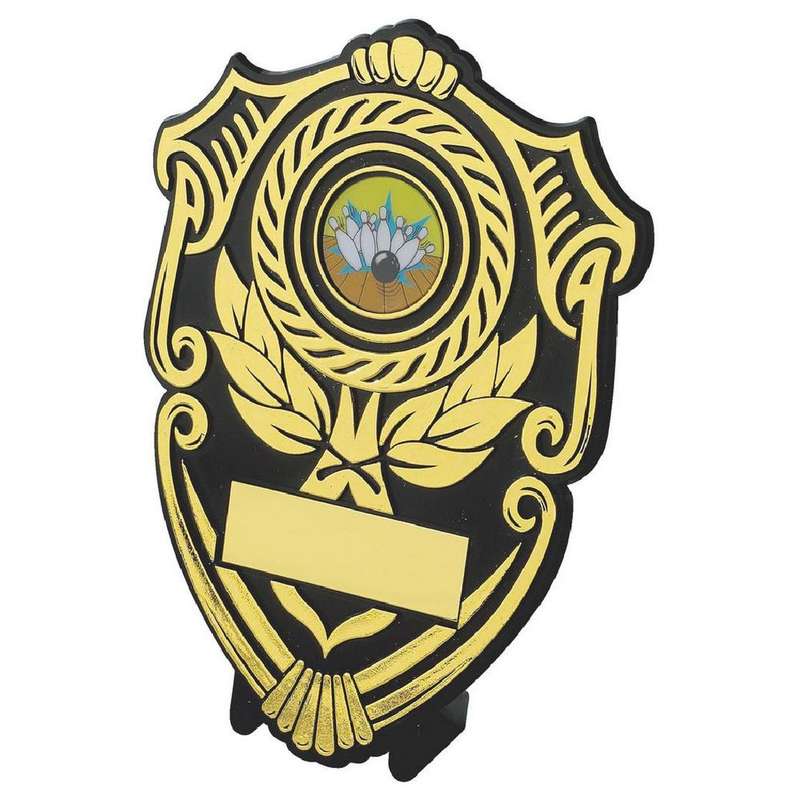 Black Plastic Shield Award 100mm – Gold/Black