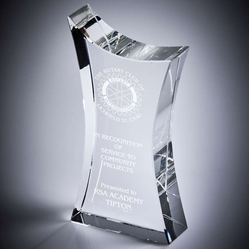 Crystal Football Stand Award 215mm – Clear
