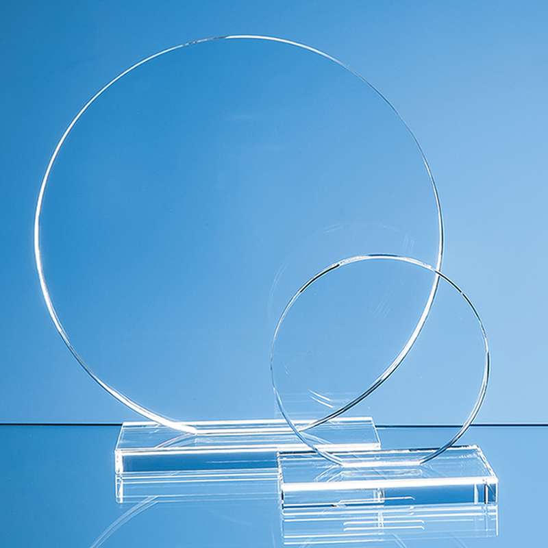 10cm x 12mm Clear Glass Circle Award